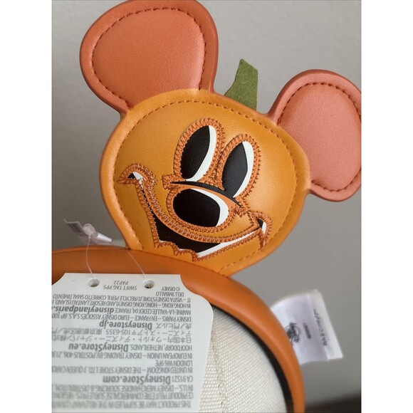 Disney Mickey Mouse 2025 Halloween Headband Pumpkin Jack O Lantern Ears NEW - Picture 5 of 12